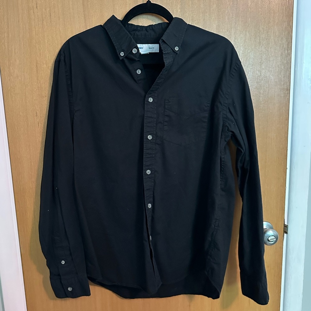 Old Navy Slim Fit Button Down Men's Black Shirt